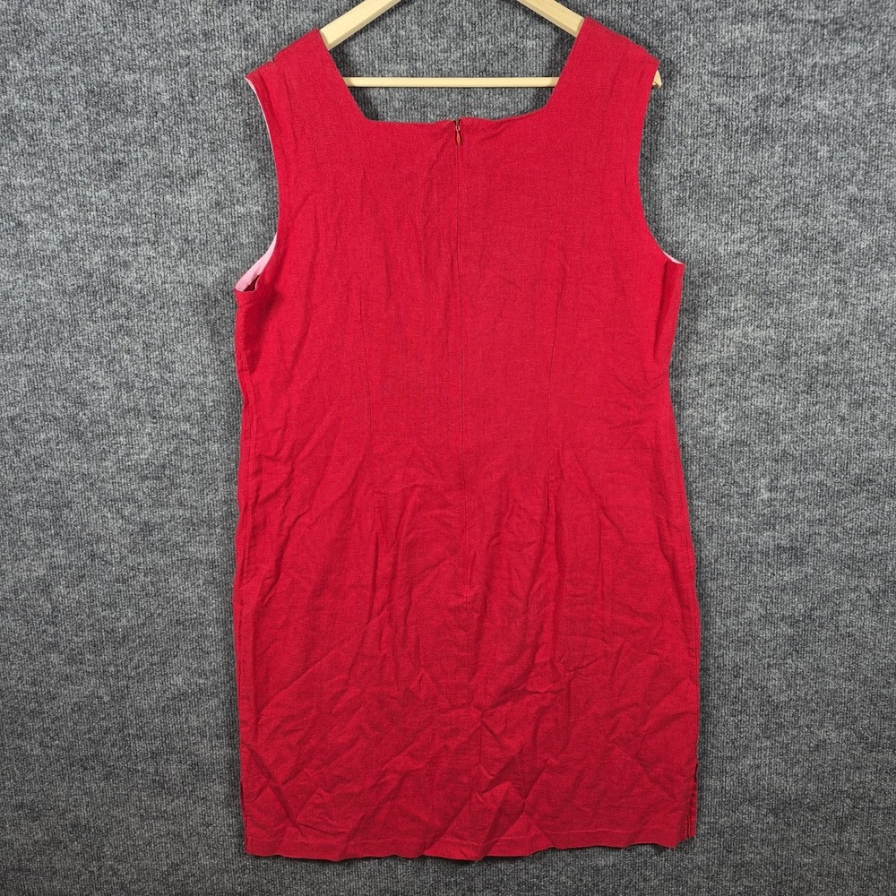 Country Concept Dress Nautical Sailboat Embroidered Midi Linen Cotton Size Large - Picture 2 of 4
